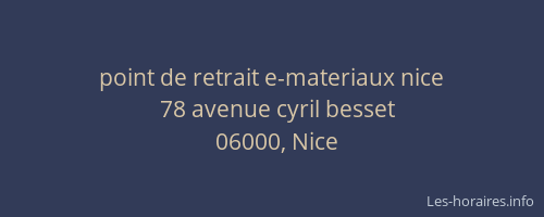 point de retrait e-materiaux nice
