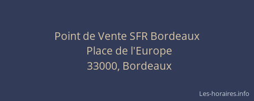 Point de Vente SFR Bordeaux