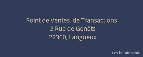 Point de Ventes  de Transactions