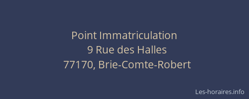 Point Immatriculation