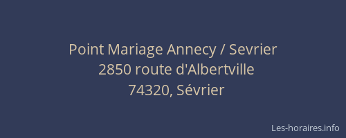 Point Mariage Annecy / Sevrier