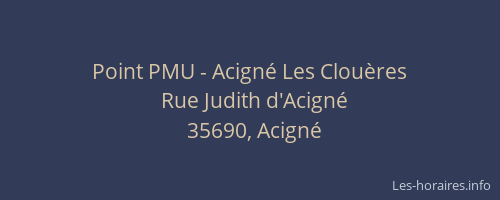 Point PMU - Acigné Les Clouères