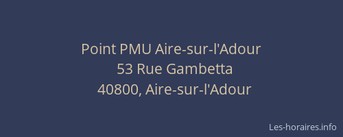 Point PMU Aire-sur-l'Adour