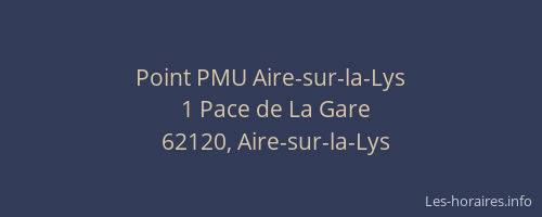 Point PMU Aire-sur-la-Lys