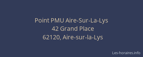 Point PMU Aire-Sur-La-Lys