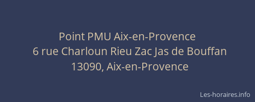 Point PMU Aix-en-Provence