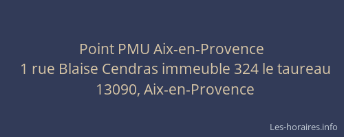 Point PMU Aix-en-Provence