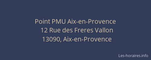 Point PMU Aix-en-Provence