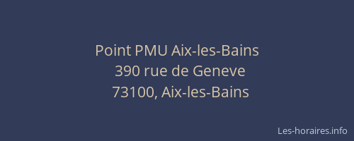 Point PMU Aix-les-Bains