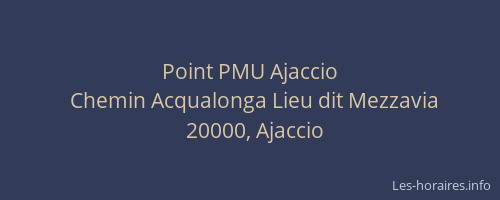 Point PMU Ajaccio