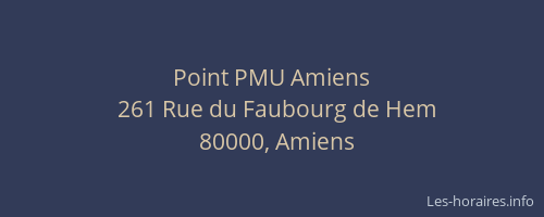 Point PMU Amiens