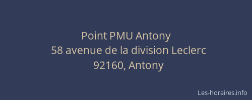 Point PMU Antony