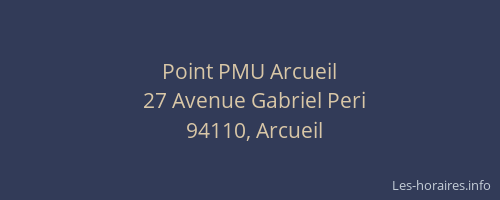 Point PMU Arcueil