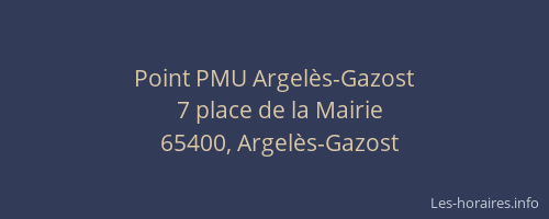 Point PMU Argel&egrave;s-Gazost