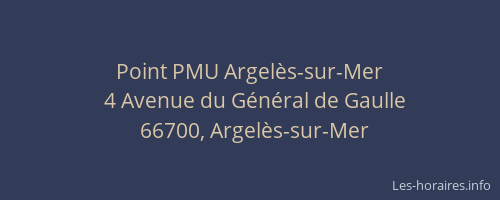 Point PMU Argel&egrave;s-sur-Mer