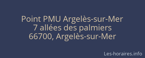 Point PMU Argelès-sur-Mer