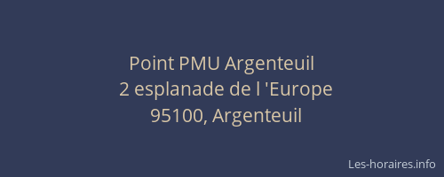 Point PMU Argenteuil