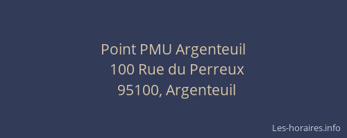 Point PMU Argenteuil