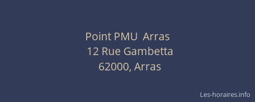 Point PMU  Arras