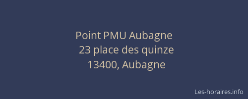 Point PMU Aubagne