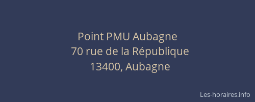 Point PMU Aubagne