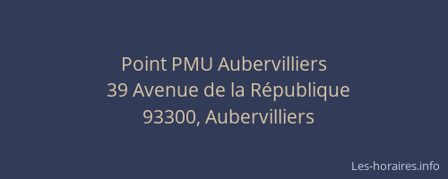 Point PMU Aubervilliers