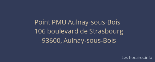 Point PMU Aulnay-sous-Bois