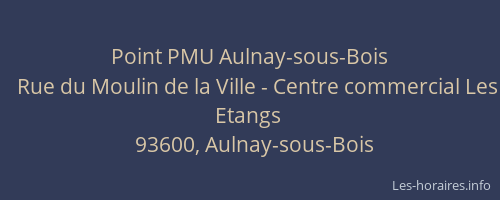 Point PMU Aulnay-sous-Bois