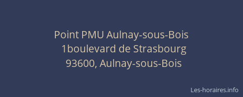 Point PMU Aulnay-sous-Bois
