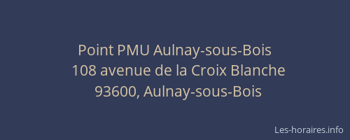 Point PMU Aulnay-sous-Bois