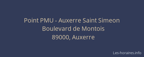 Point PMU - Auxerre Saint Simeon