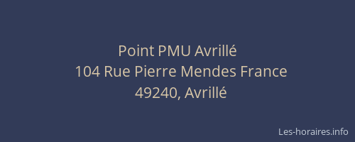 Point PMU Avrillé