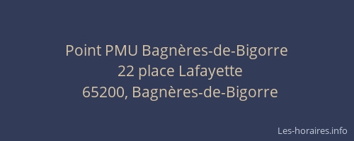 Point PMU Bagnères-de-Bigorre