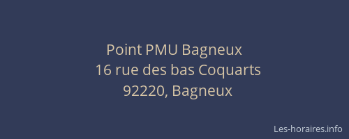 Point PMU Bagneux