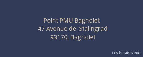 Point PMU Bagnolet