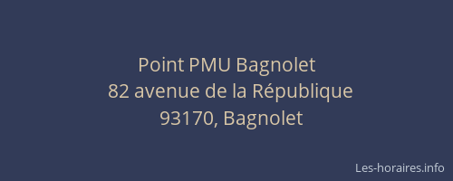 Point PMU Bagnolet