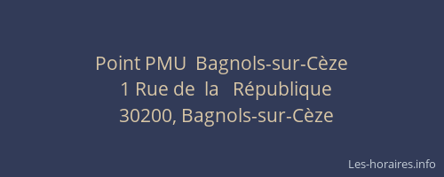 Point PMU  Bagnols-sur-C&egrave;ze