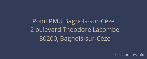 Point PMU Bagnols-sur-C&egrave;ze
