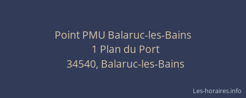 Point PMU Balaruc-les-Bains