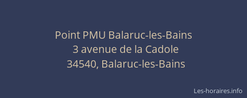 Point PMU Balaruc-les-Bains