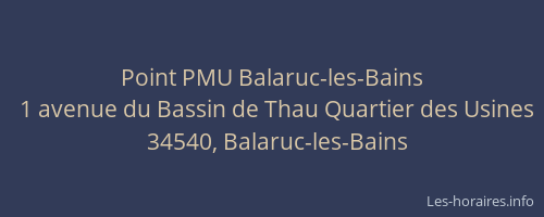 Point PMU Balaruc-les-Bains