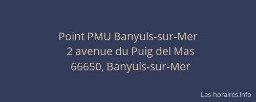 Point PMU Banyuls-sur-Mer