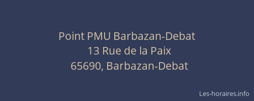 Point PMU Barbazan-Debat