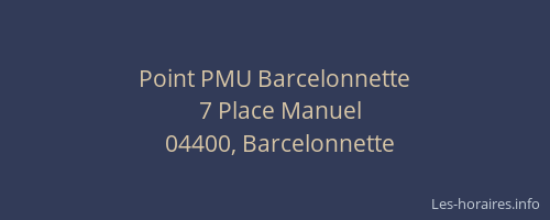 Point PMU Barcelonnette