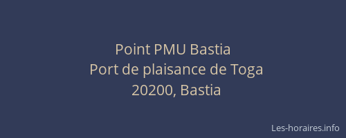 Point PMU Bastia