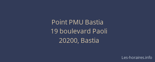 Point PMU Bastia