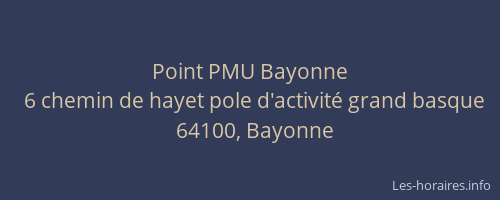 Point PMU Bayonne