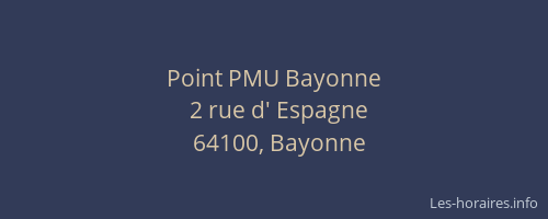 Point PMU Bayonne