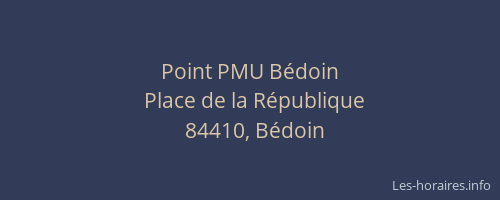 Point PMU Bédoin