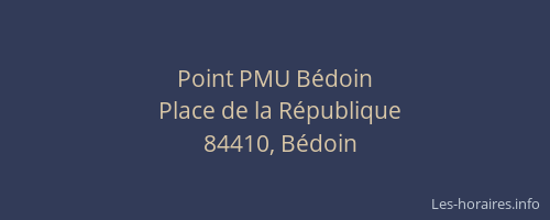 Point PMU B&eacute;doin